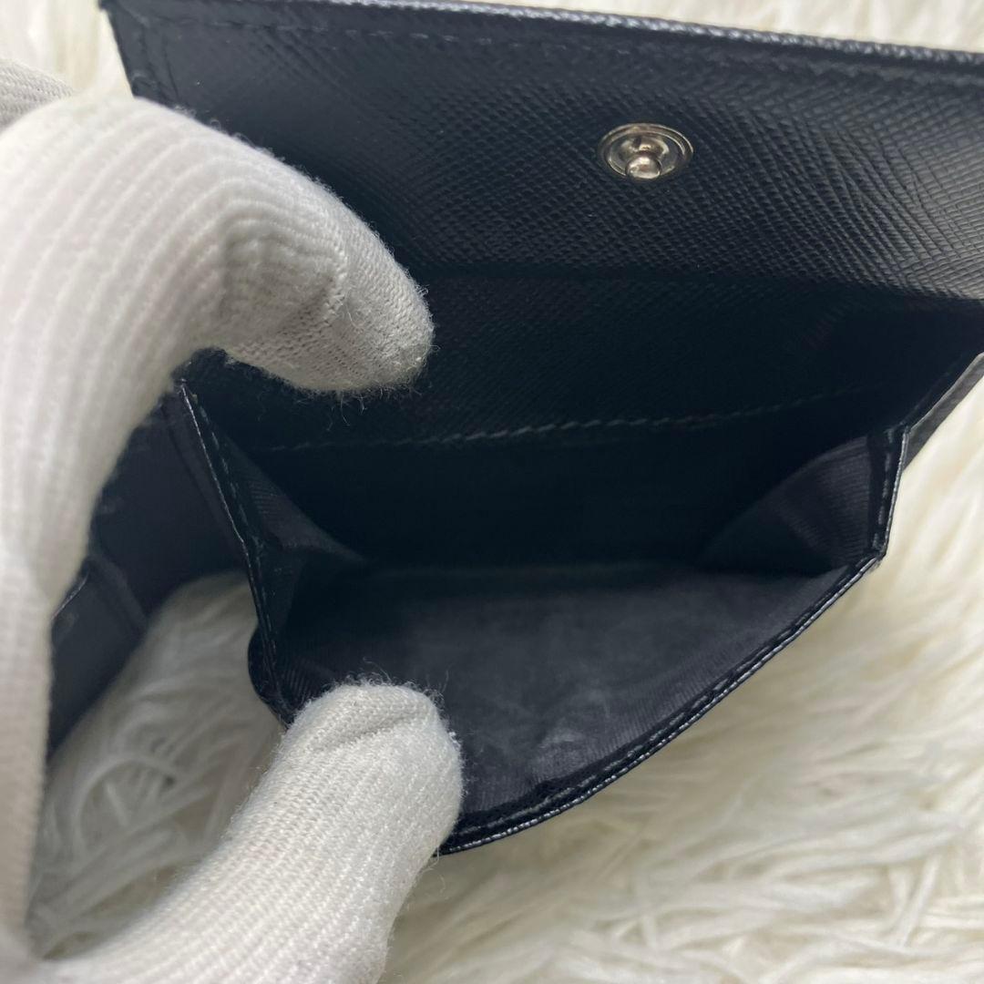 【極美品】プラダPRADA 二つ折り財布 SAFFIANO L 黒