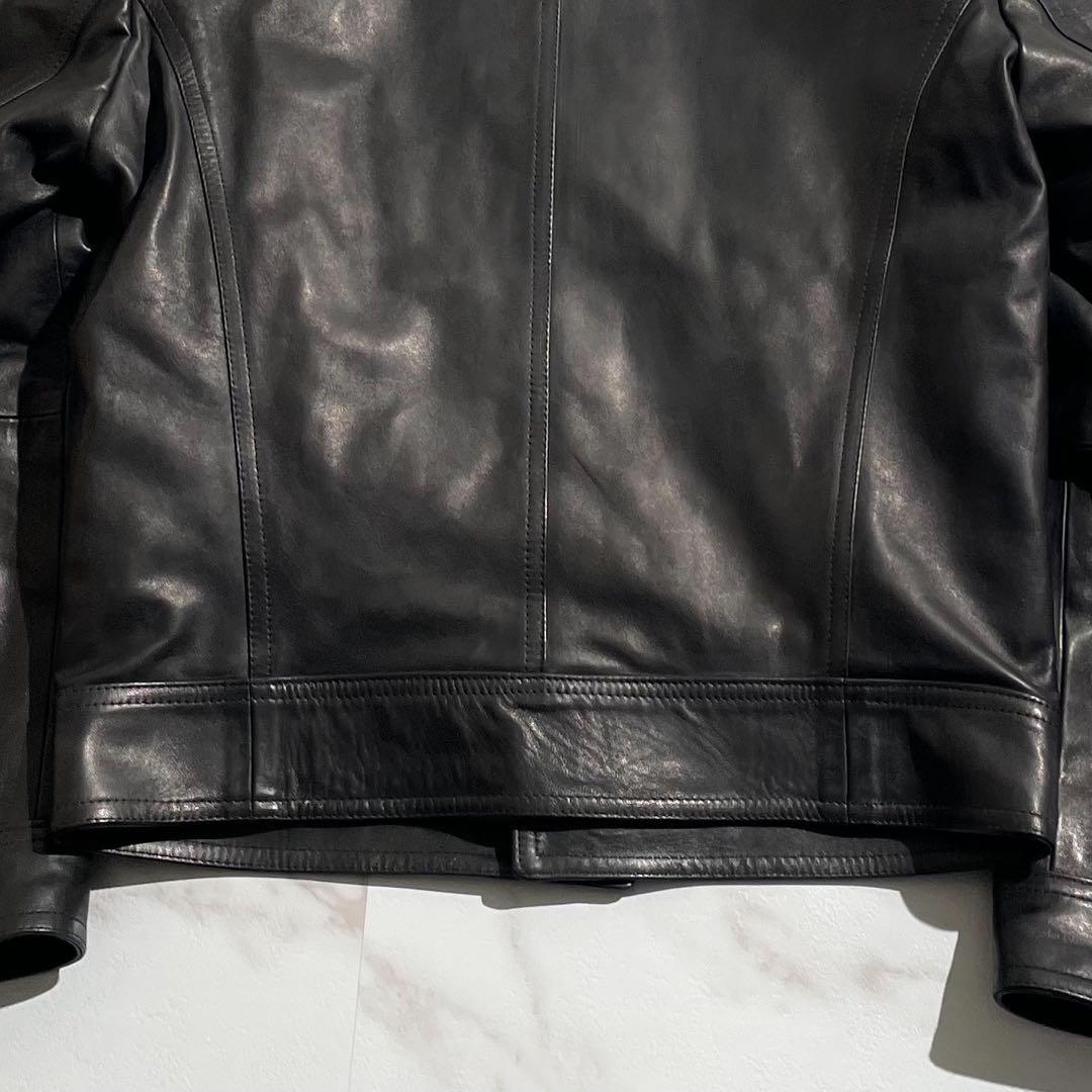 極美品✨EMMETI アンドレア シングルライダース レザージャケット S 黒