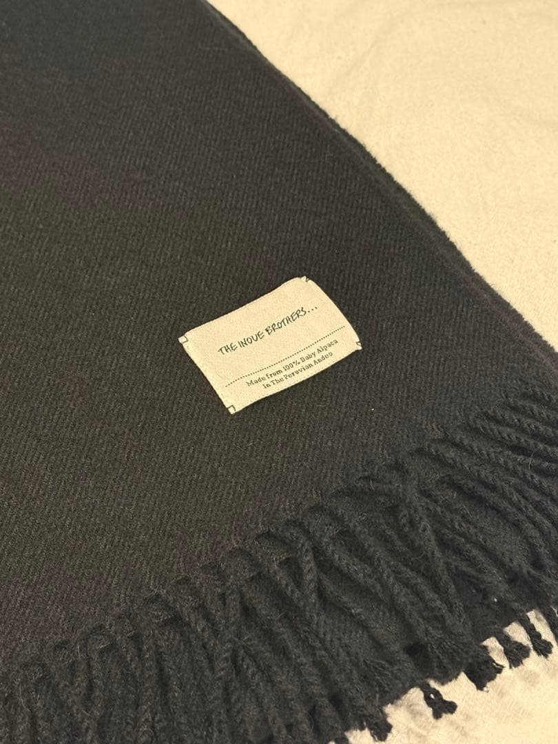 定価30800 ザ イノウエブラザーズ ブラック 大判 ストール マフラー