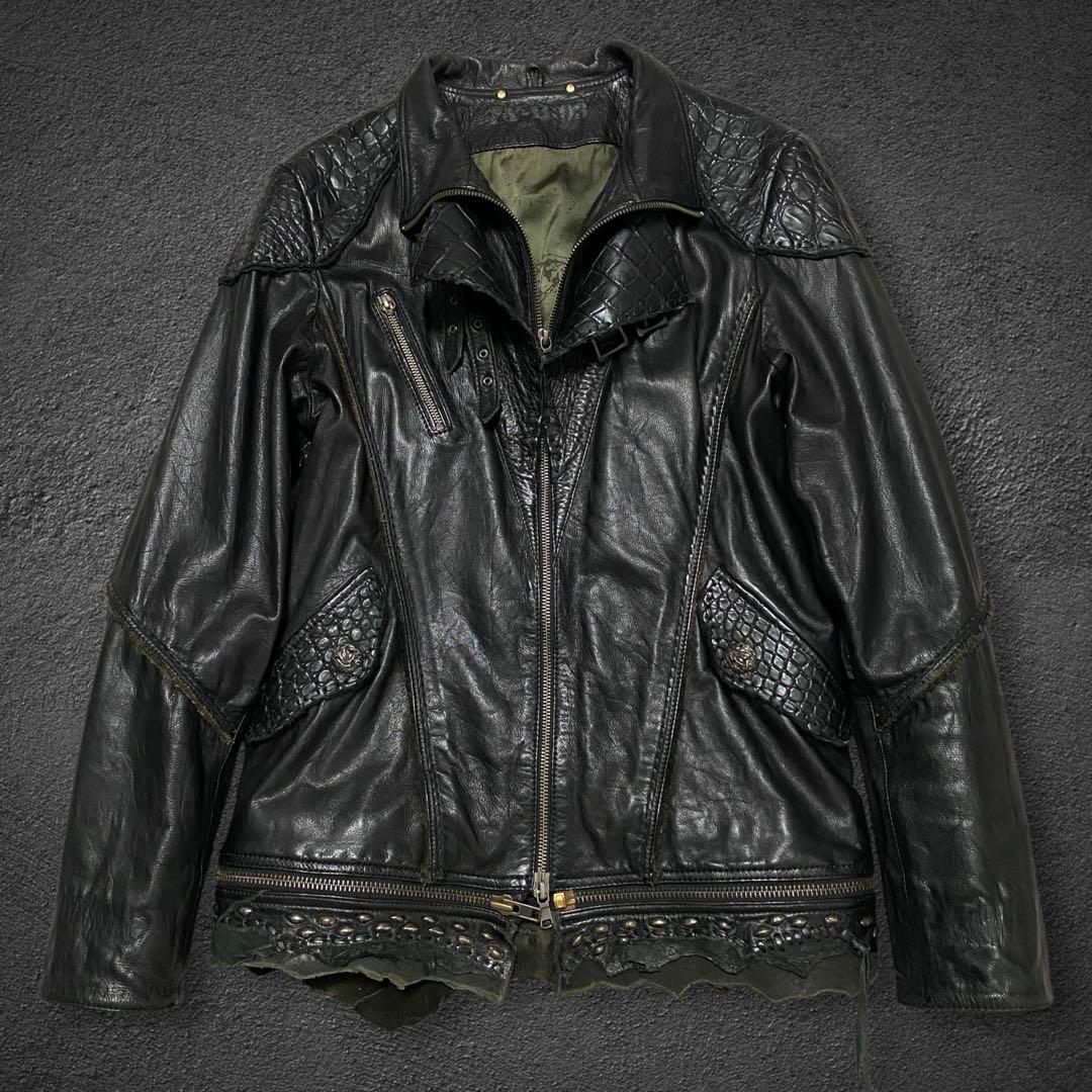 ジャケット・アウター 14th addiction crocodile leather jacket