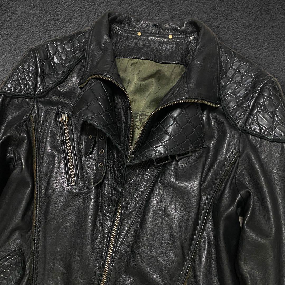 ジャケット・アウター 14th addiction crocodile leather jacket