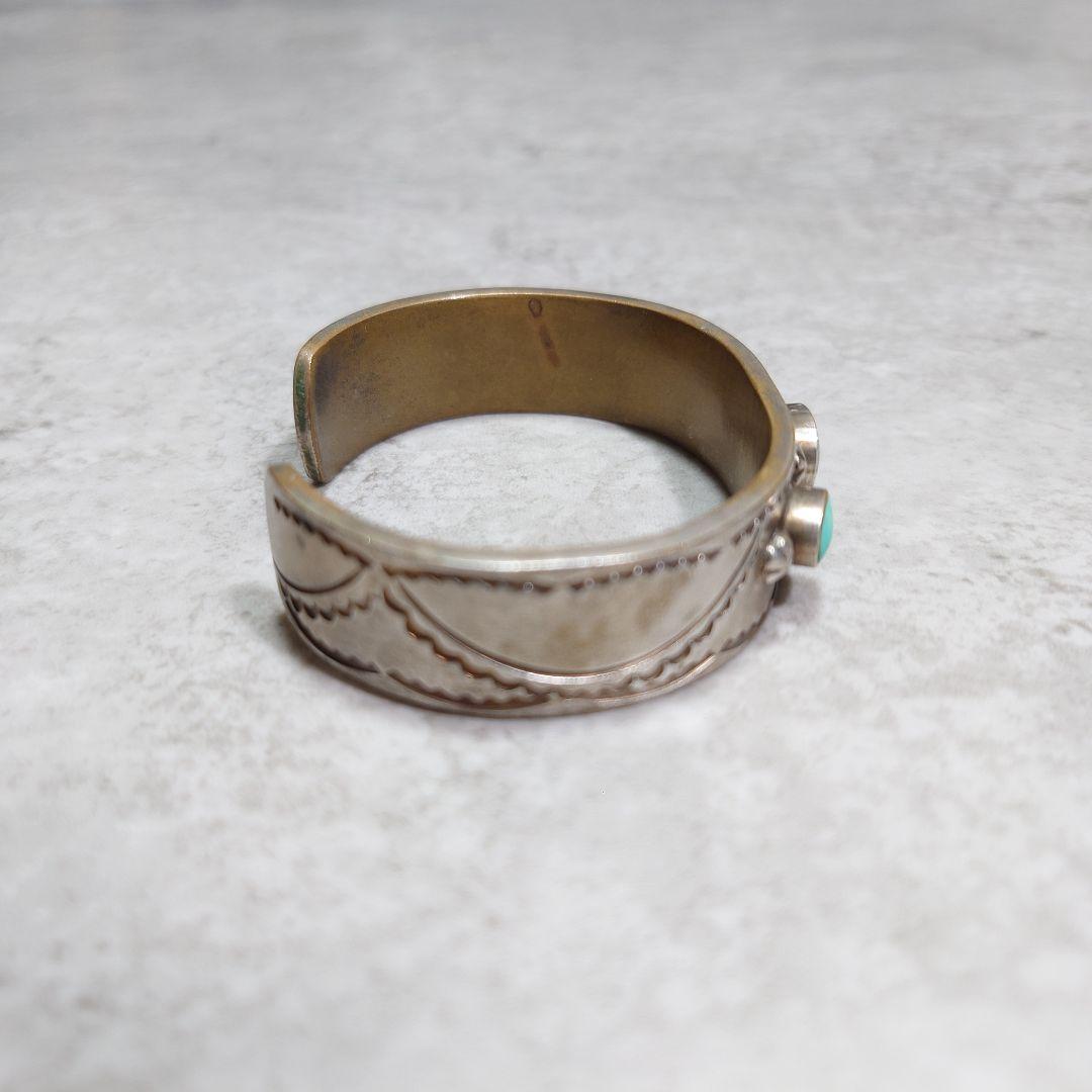 NAVAJO ナバホ 3連ターコイズ スタンプワークバングル