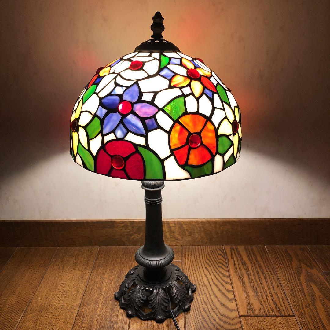ステンドグラスランプ✿卓上スタンド✿暖色系ライト