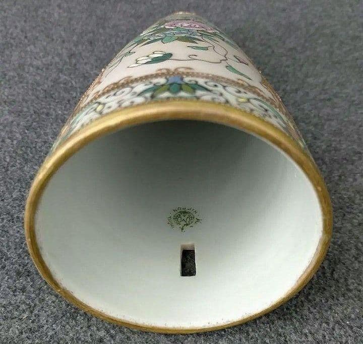 希少★オールドノリタケ　金彩点盛り薔薇絵　掛け花入れ