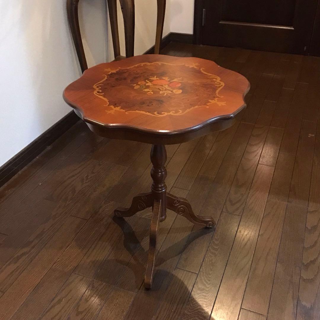 【未使用級】カフェテーブル☆イタリア製　象嵌細工　極美品‼️ アンティーク