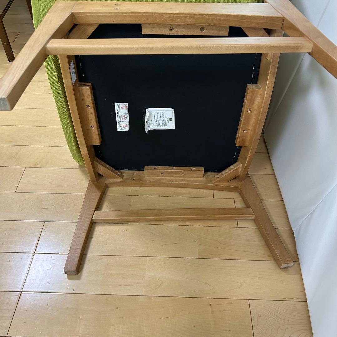 希少　ナフコ　天然木　ソファーチェア　ベンチ風切り替え可能　ラバーウッド