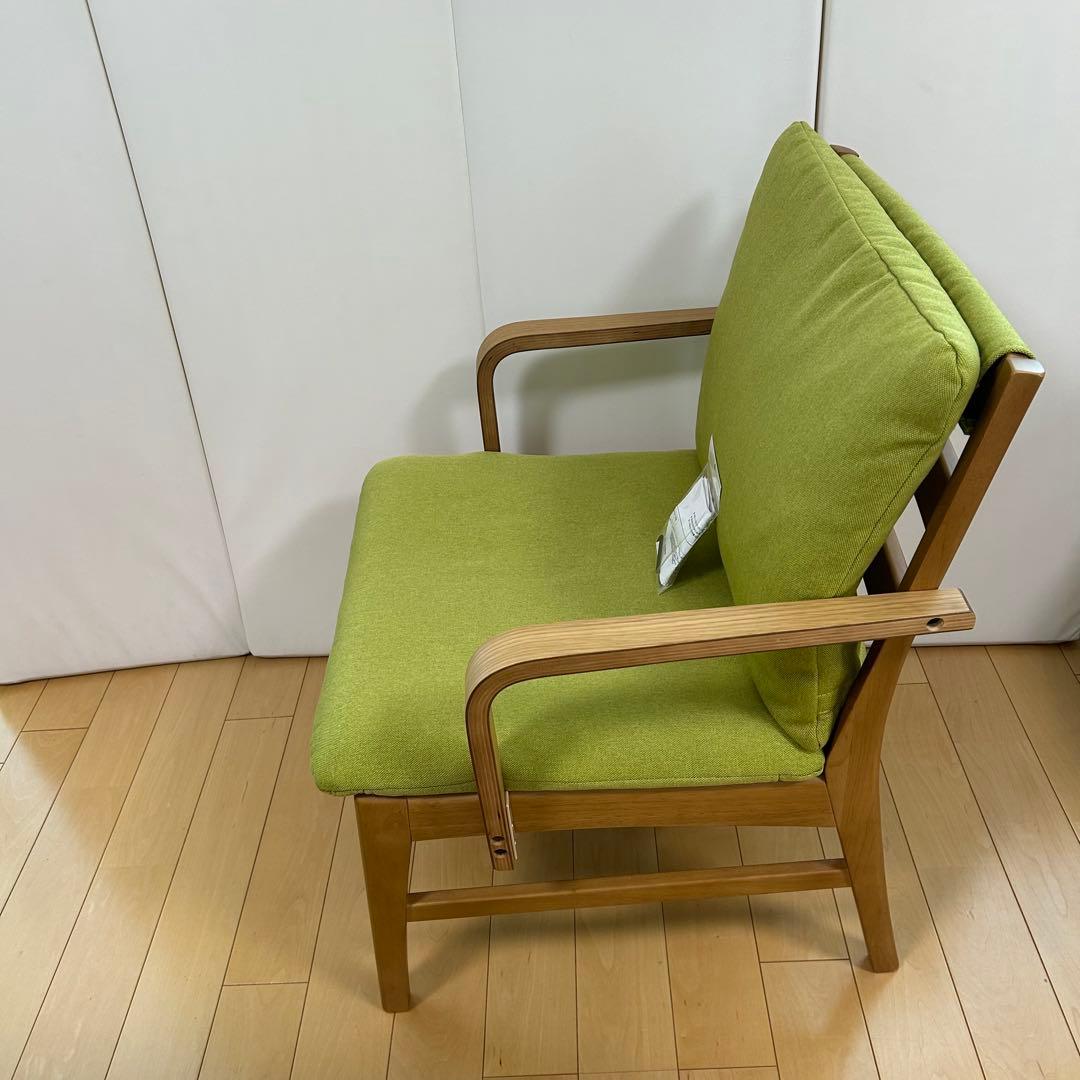 希少　ナフコ　天然木　ソファーチェア　ベンチ風切り替え可能　ラバーウッド