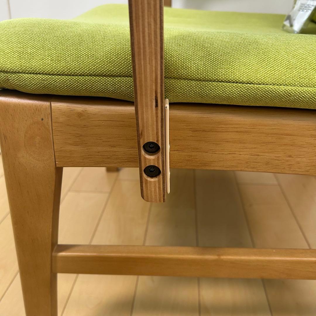 希少　ナフコ　天然木　ソファーチェア　ベンチ風切り替え可能　ラバーウッド