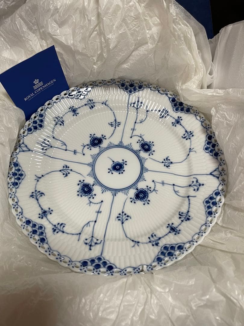 ロイヤル・コペンハーゲン ブルーフルーテッドフルレース プレート　27cm