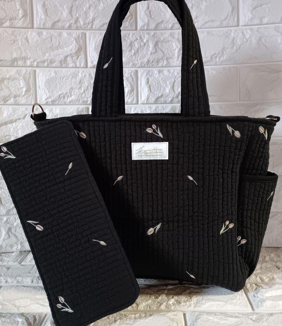 ヌビバッグ 外ポケット サイドポケット付き 底板 ハンドメイド