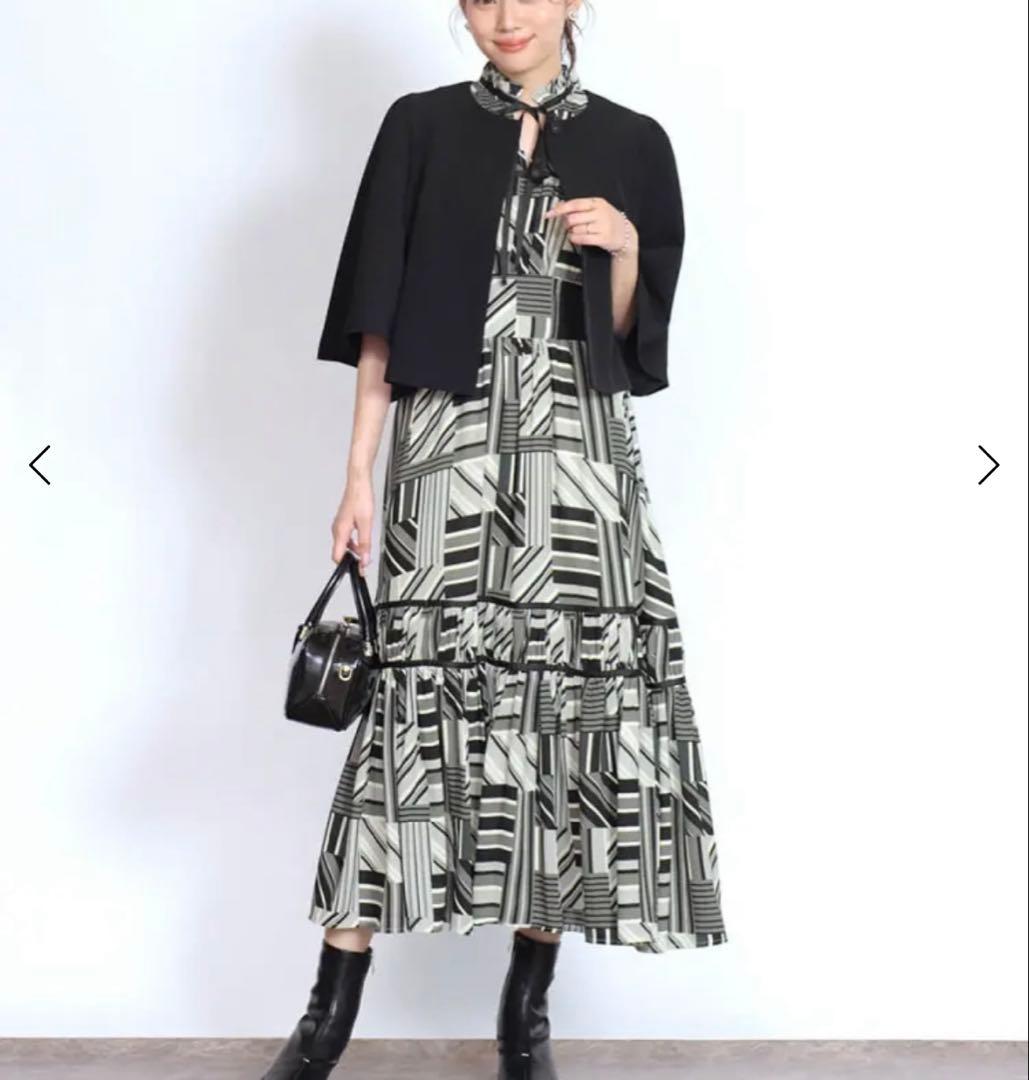 【新品未使用】フェンネル　プリントワンピース　レトロ柄