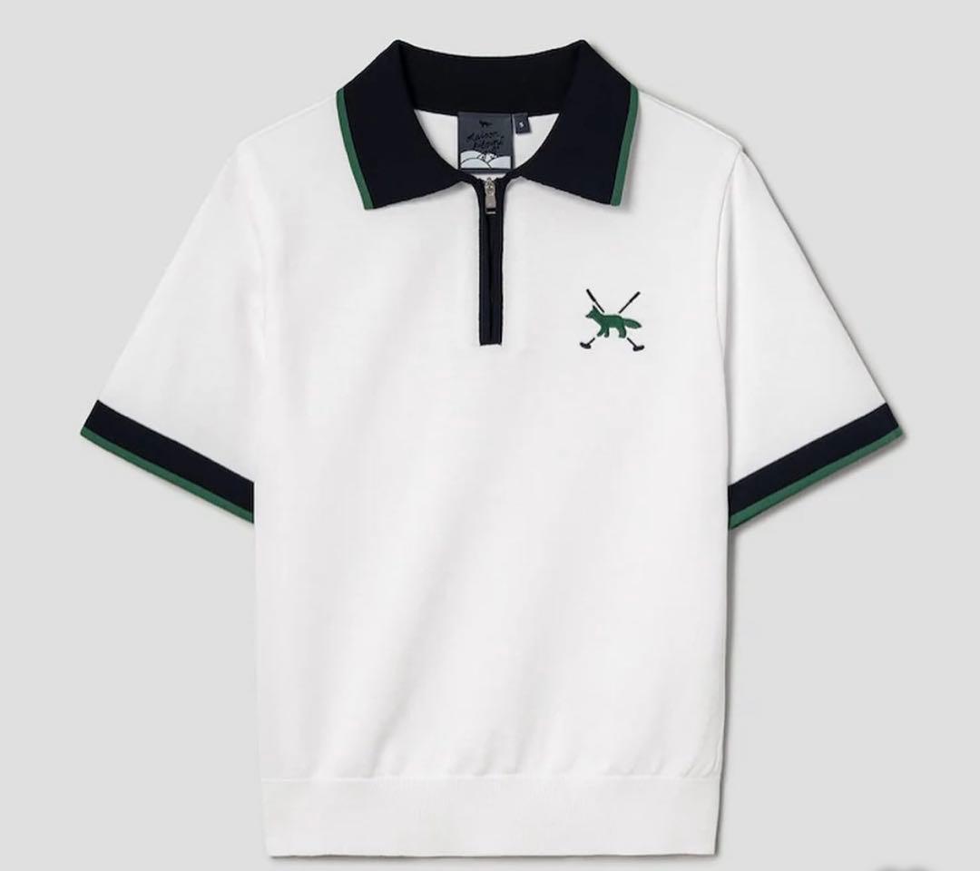 ホワイトポロシャツ maison kitsune golf