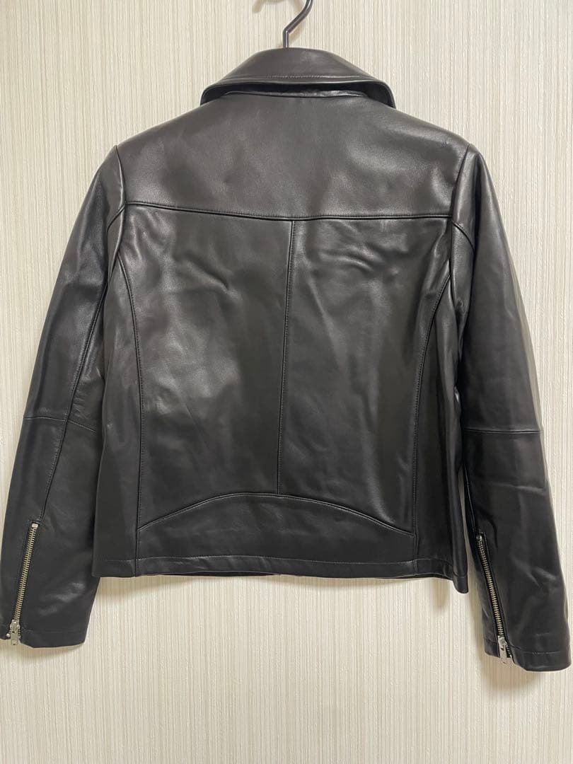 【新品、未使用】Aga ブラック ライダースジャケット　ラム革