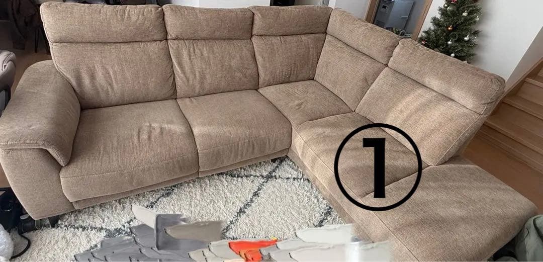 コーナーソファ ニトリ　ベージュ①