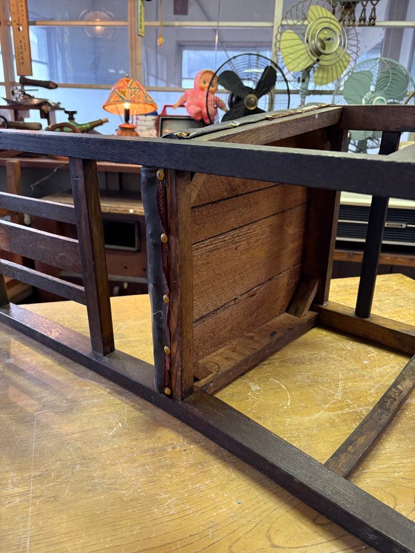 昭和レトロ　木製イス　レトロチェア　ビンテージチェア　レザー　アンティークチェア