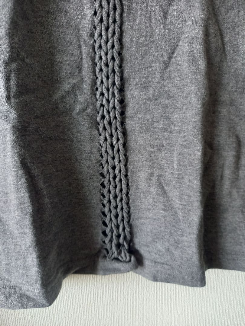 NUMBER (N)INE☆名作☆ 編み込みTシャツ☆長袖カットソー☆グレー☆１