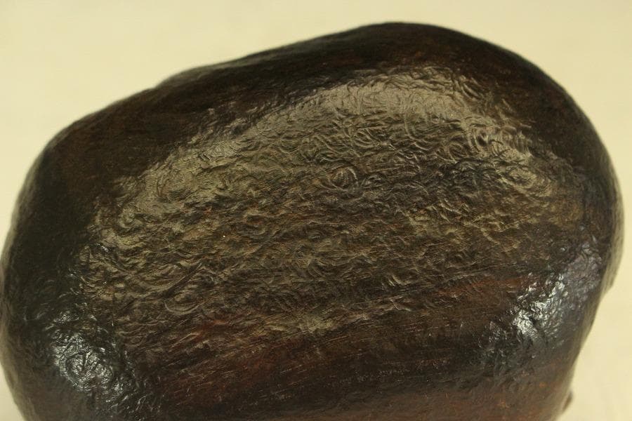 紫檀 刻 手付 皿 文房四宝 卓上飾 高7.8cm(HA490)