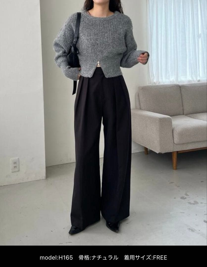 完売　裾ジップ　ラメプルオーバー　グレー　CAPRICIEUX LE'MAGE