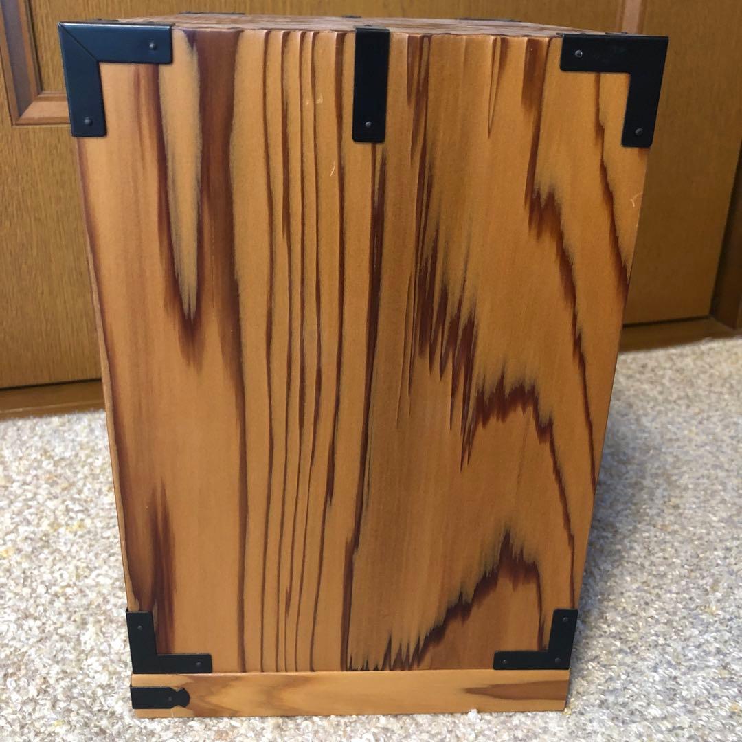 やなせ杉 木製三段引き出し 木箱 小物入れ 三段収納箱 アンティーク 古道具