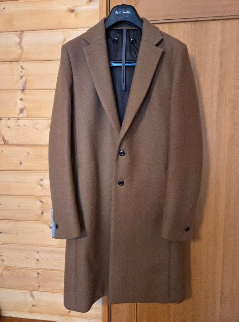 超希少カラー/カシミア混平二重メルトンチェスターコート フード付チェスターコート