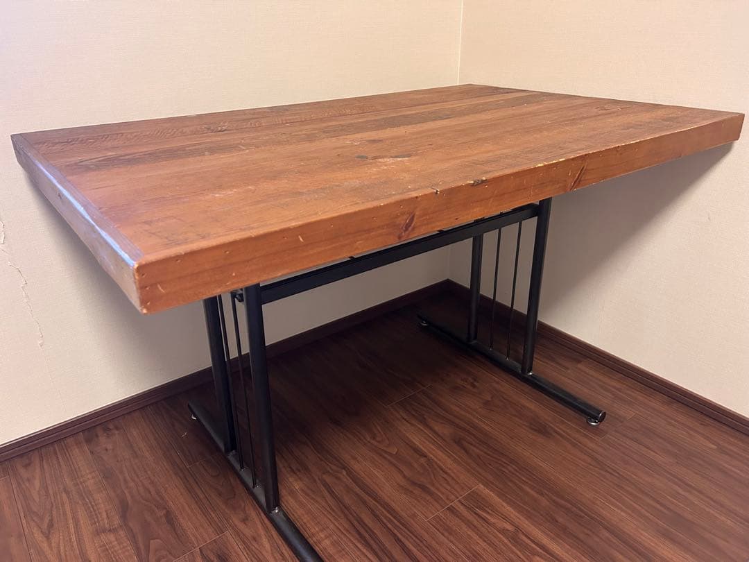 木製テーブル 110×65×70cm たのメル便発送　ブラウン