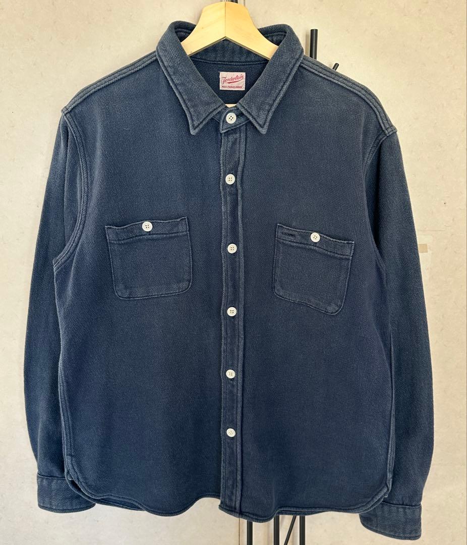 テンダーロイン ティー・ヘビーフランネルワイドワークシャツ フェードネイビー L