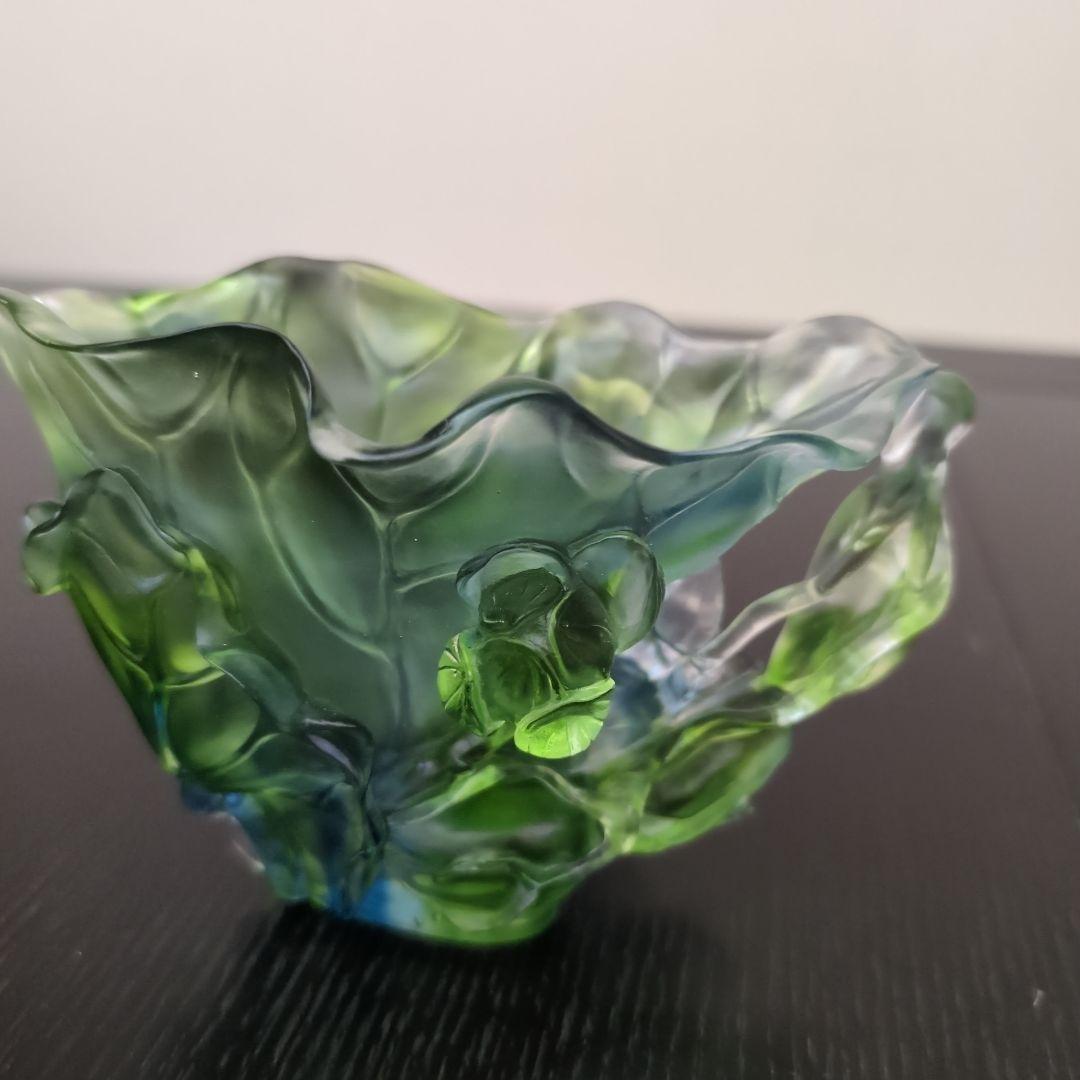 瑠璃工房LIULIGONGFANG ガラス工芸品　置物　LOTUS FLOWER