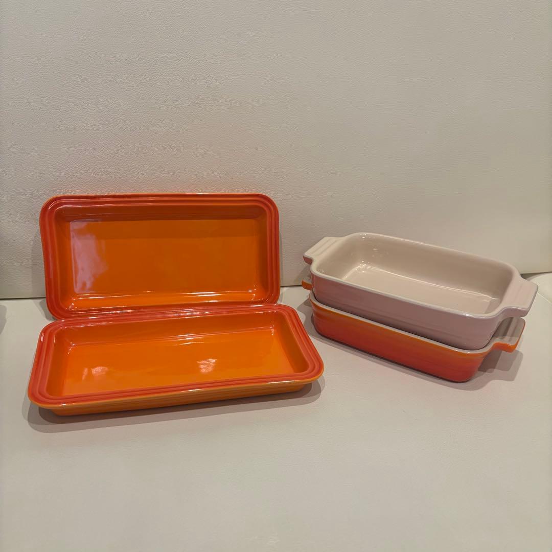 LE CREUSET レジェ・レクタンギュラー・プレート/グラタン皿 各2枚