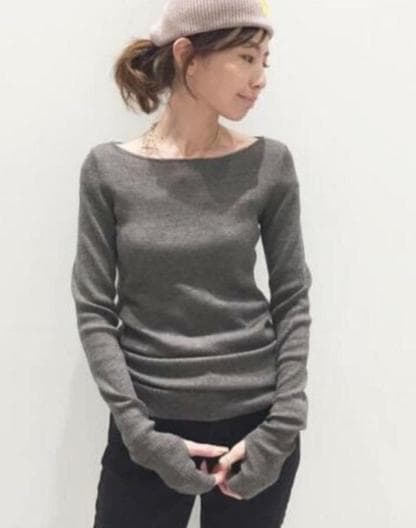 ★極美★大人気 アパルトモン ドゥーズィエムクラス RibKnit グレー指抜き