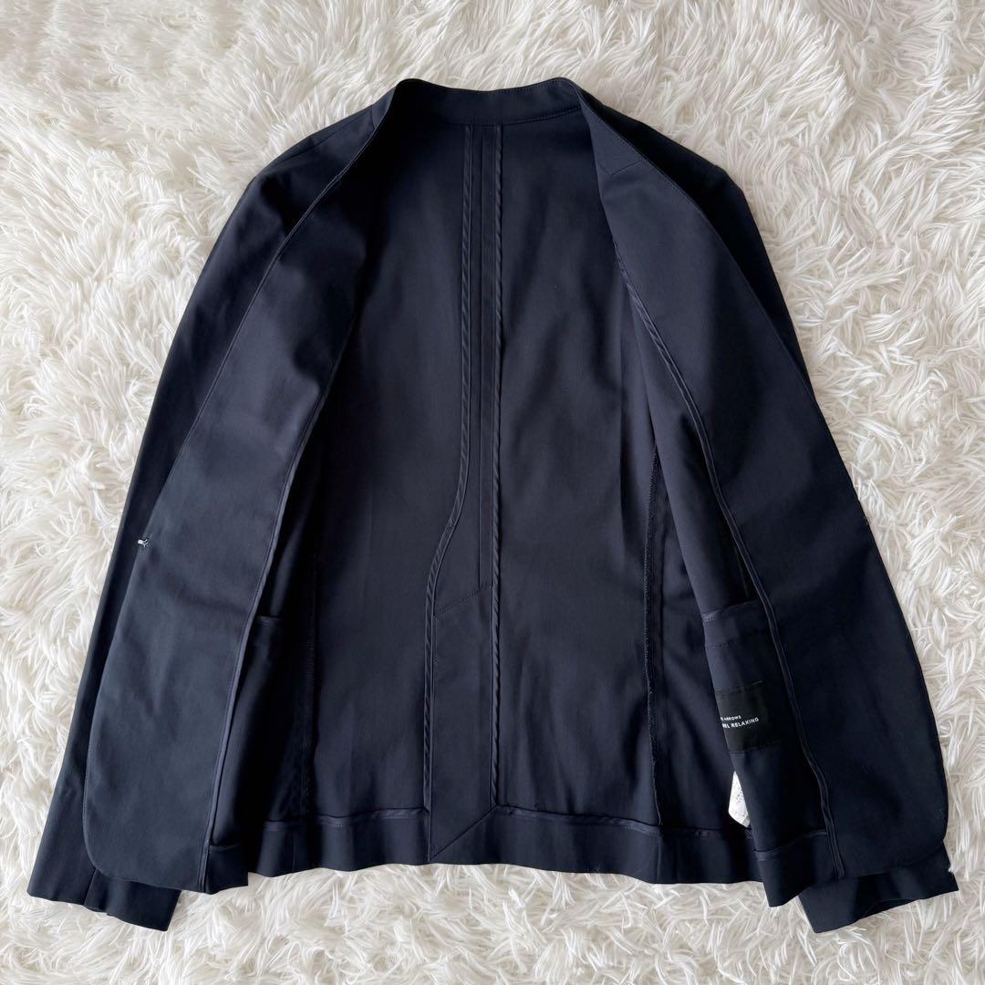 Green Label Relaxingセットアップ ノーカラー ネイビー洗濯可