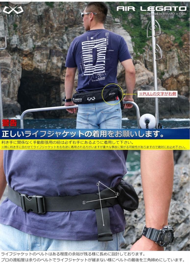 新品 桜マーク ライフジャケット 自動膨脹式 ボンベ付き 型式承認 ブラックカモ