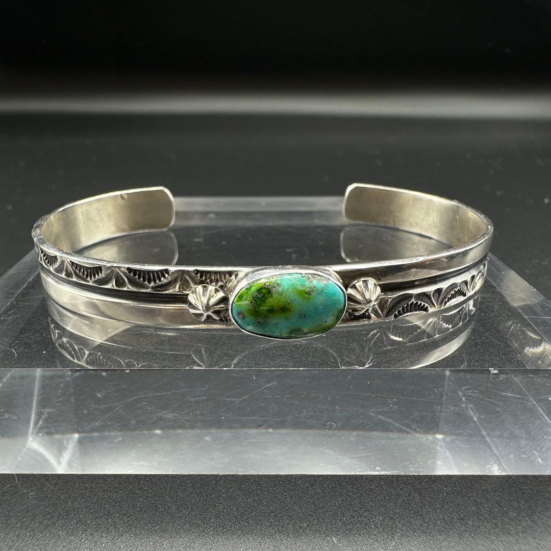 Navajo Henry Mariano スタンプワーク ターコイズ バングル