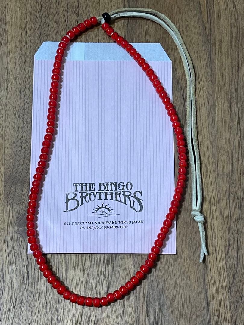 【新品】THE BINGO BROTHERS赤ビーズ ホワイトハーツ ネックレス