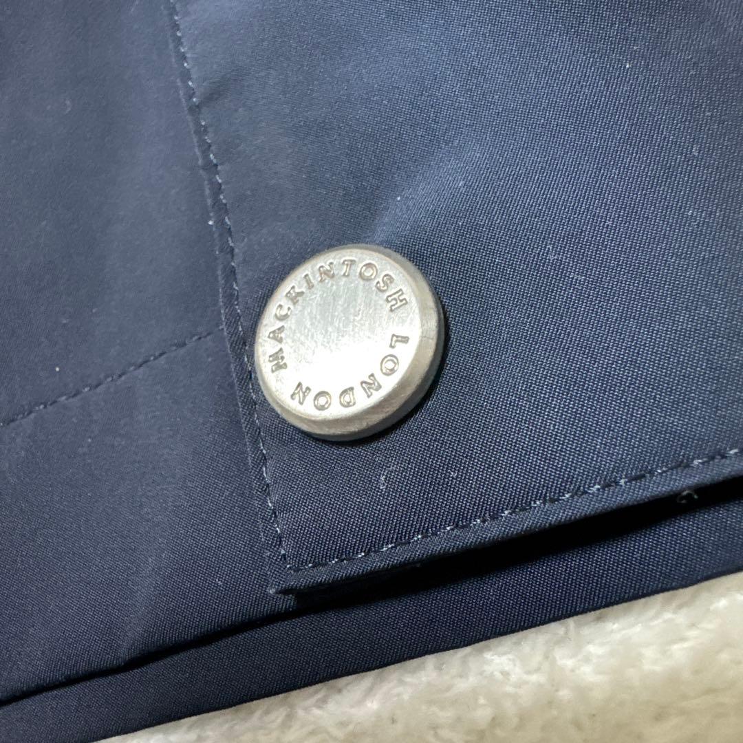 美品 マッキントッシュロンドン マウンテンパーカー 42 ネイビー 撥水 ジップ