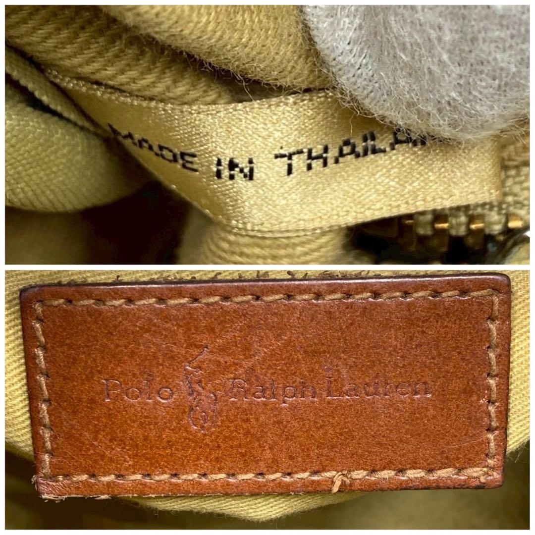 ポロ ラルフローレン ミニボストンバッグ チェック柄 ハンドバッグ グリーン