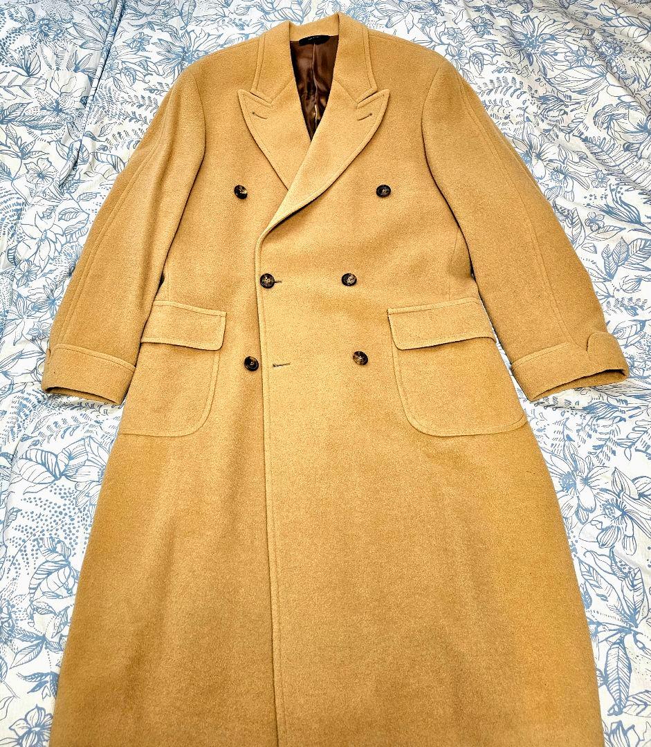 ブルックスブラザーズ イタリア製 キャメル ダブルブレスト コート50　傷有