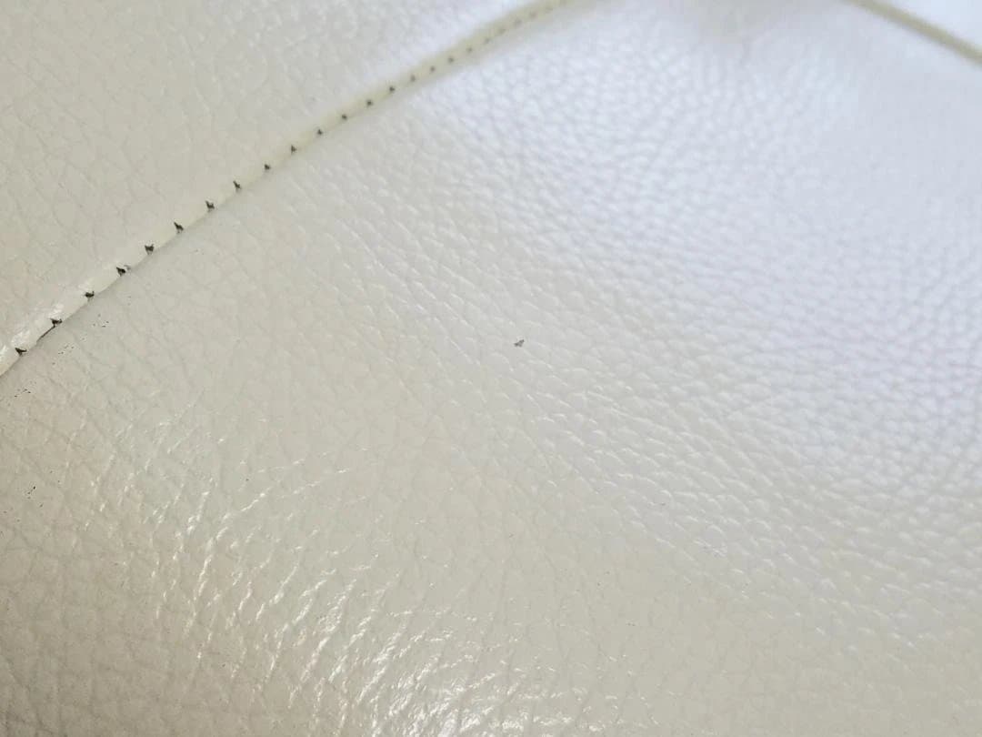 ①IDC 大塚家具 本革 オットマン L/Sコンフォート ホワイト レザー 中古