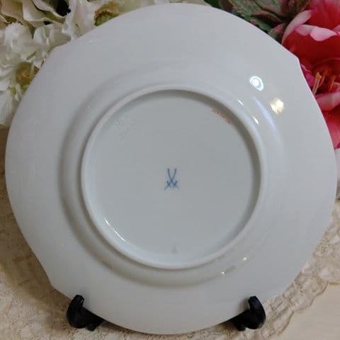 【レア】Meissen(マイセン)ホワイトローズ／プレート(WEVEバージョン)