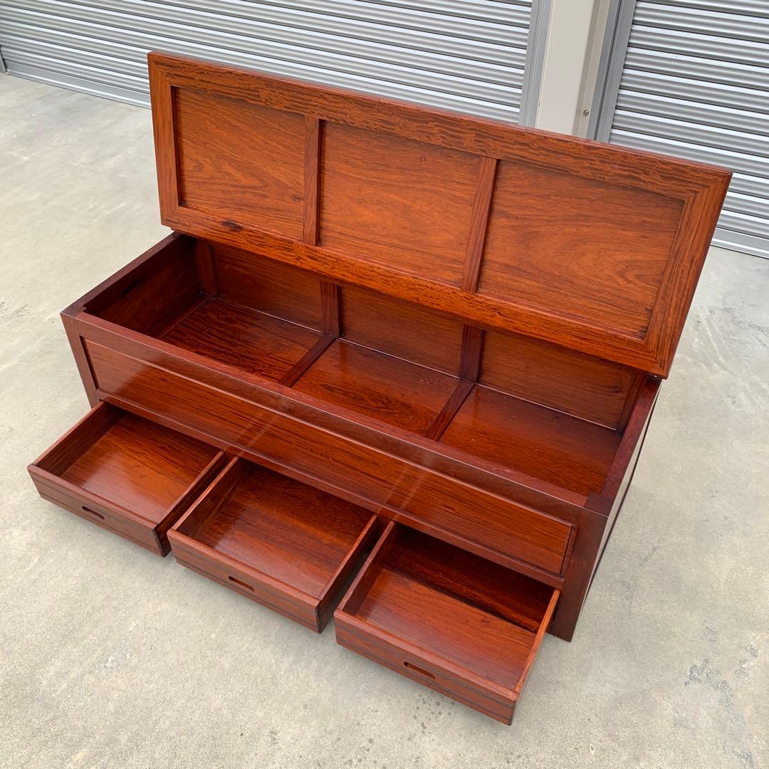 民藝家具　囲炉裏ベンチ　座面下収納・引出し付き