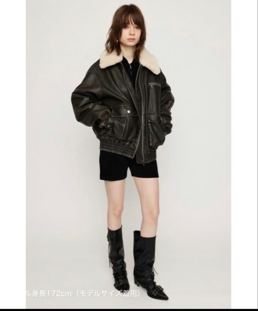 SLY ヴィンテージフェイクレザーブルゾン