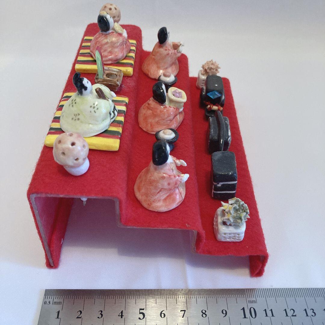 124 陶芸 ひな人形 陶器 三段飾り 雛人形 ひな祭り 手作り ライト付き