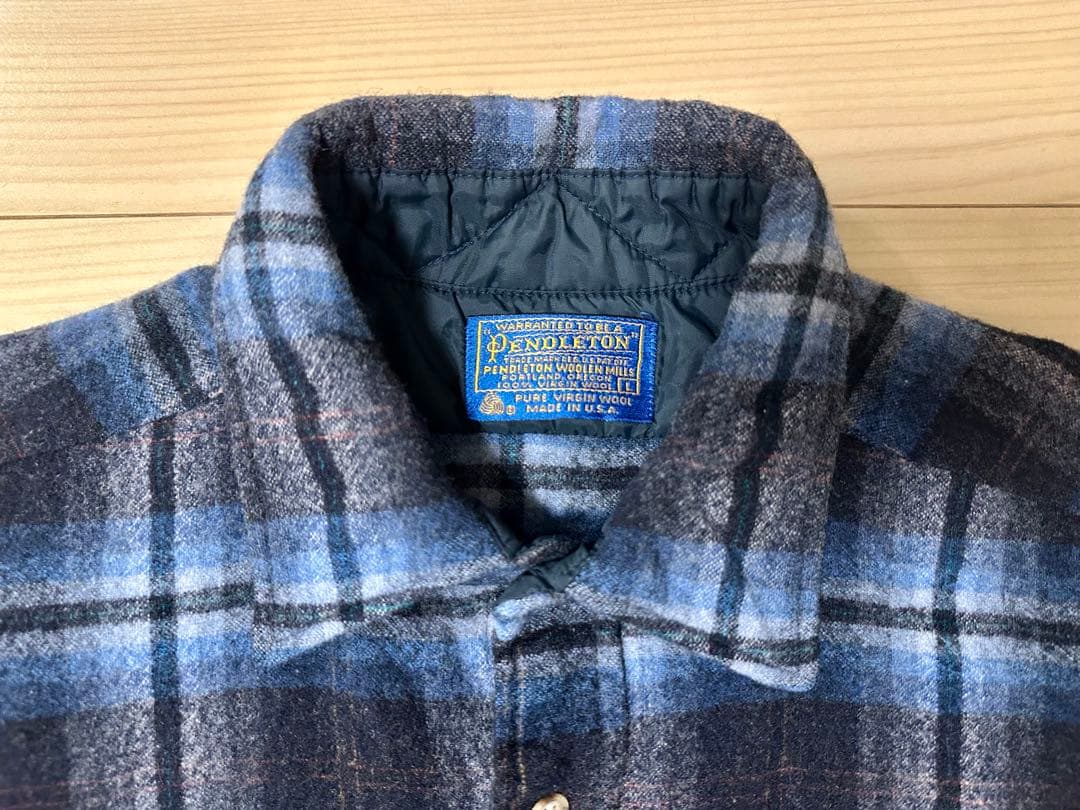 【最終価格】60s Pendletonオンブレチェック シャツ L ブルー