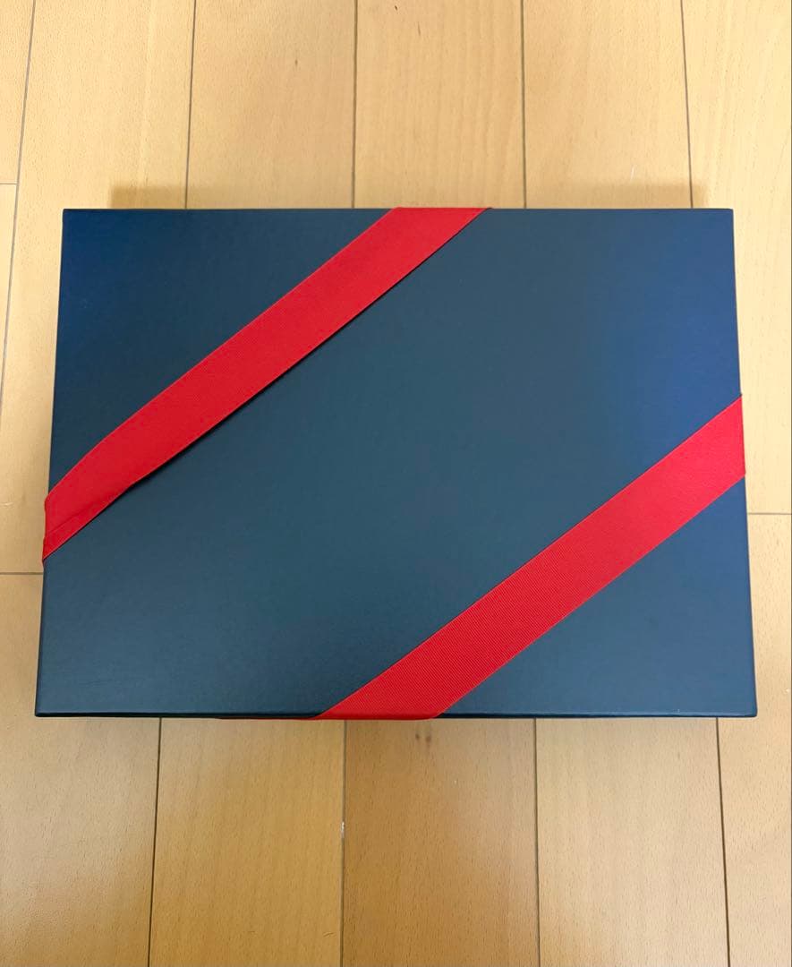 【新品ギフト】ラルフローレン メンズ マフラー 紺×グレー ギフトBOX&紙袋付