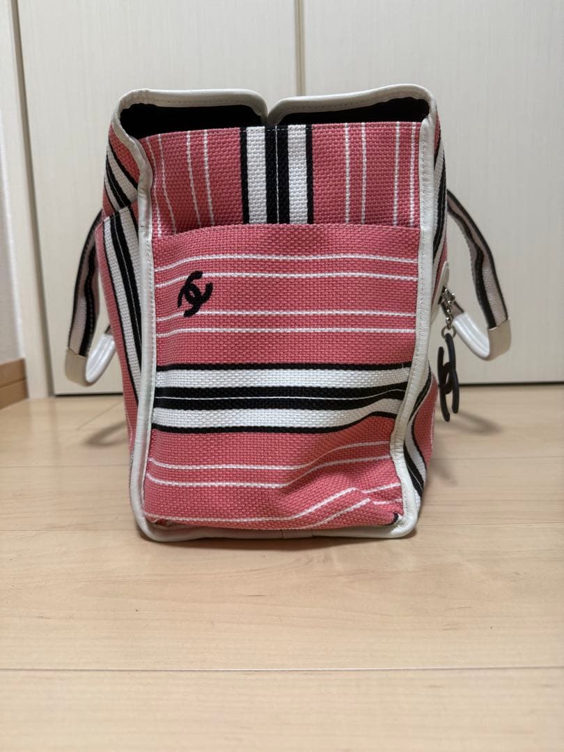 CHANEL クルーズラインボストンバッグ　キャンバスピンク