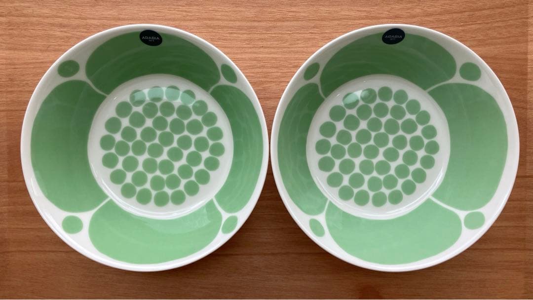 アラビア　スンヌンタイ　ライトグリーン　ボウル　2個