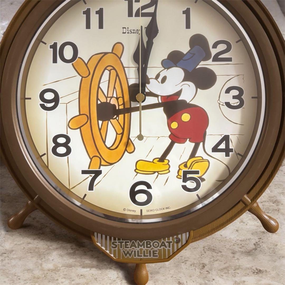 SEIKO Disney ミッキーマウス 蒸気船ウィリー 掛け時計 電波時計