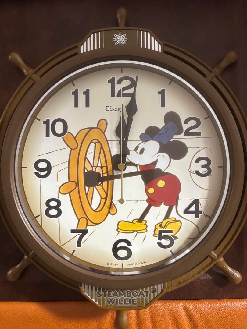 SEIKO Disney ミッキーマウス 蒸気船ウィリー 掛け時計 電波時計