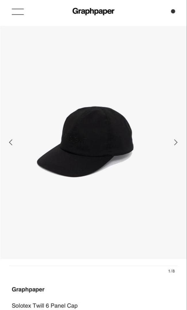 帽子 Graphpaper Solotex Twill 6 Panel Cap