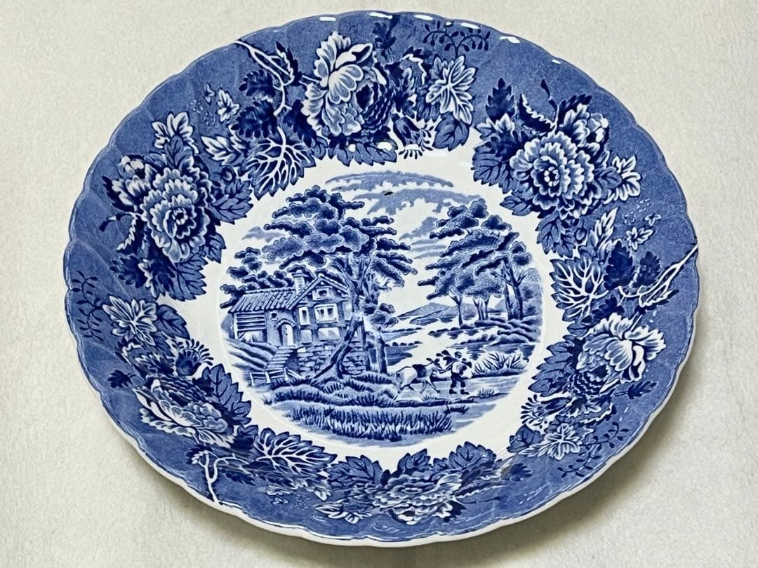 【ヴィンテージ】英WOOD&SONS ENGLISH SCENERYスープ皿2枚