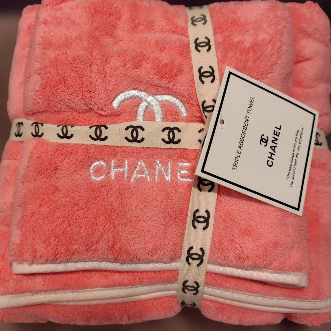 CHANEL❣ノベルティバスタオル.ハンドタオルセットサーモンピンク♥️